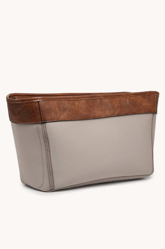 Carrie All Versa Tote Liner Contrast Vegan Leather in Taupe