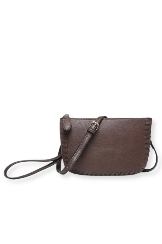 Espresso Bonnie Whipstitch Crossbody Purse