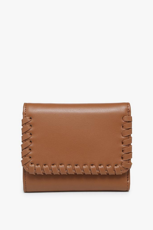 Brown Whipstitch Tri-Fold Wallet
