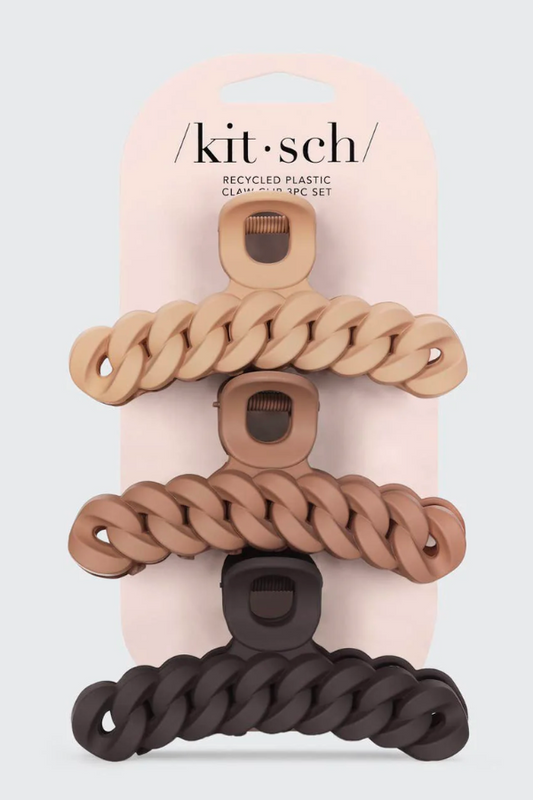 Kitsch Neutral 3pc Set Chain Claw Clips