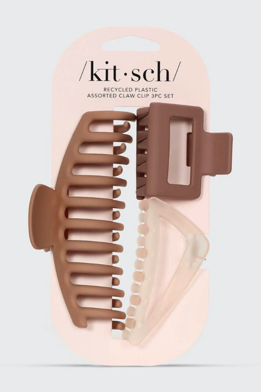 Kitsch 3pc Neutral Assorted Hair Claws