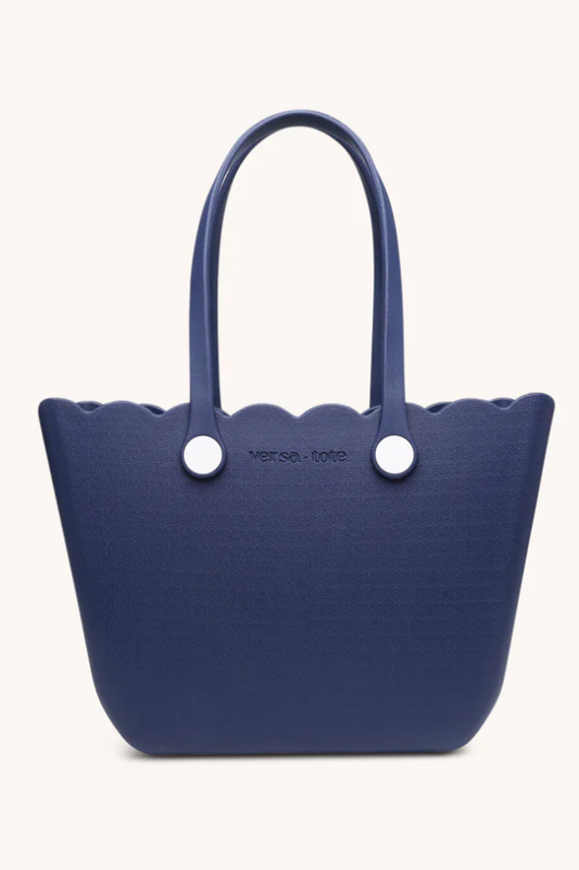 Rose Scalloped Versa Tote in Navy