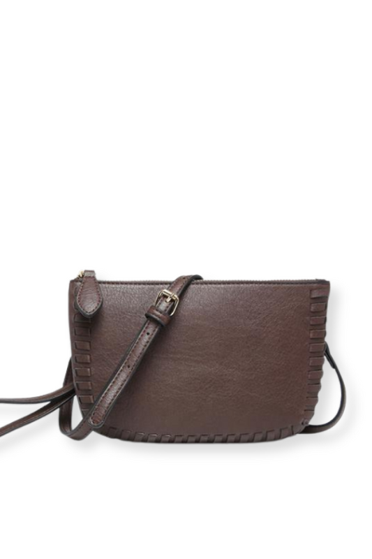 Espresso Bonnie Whipstitch Crossbody Purse