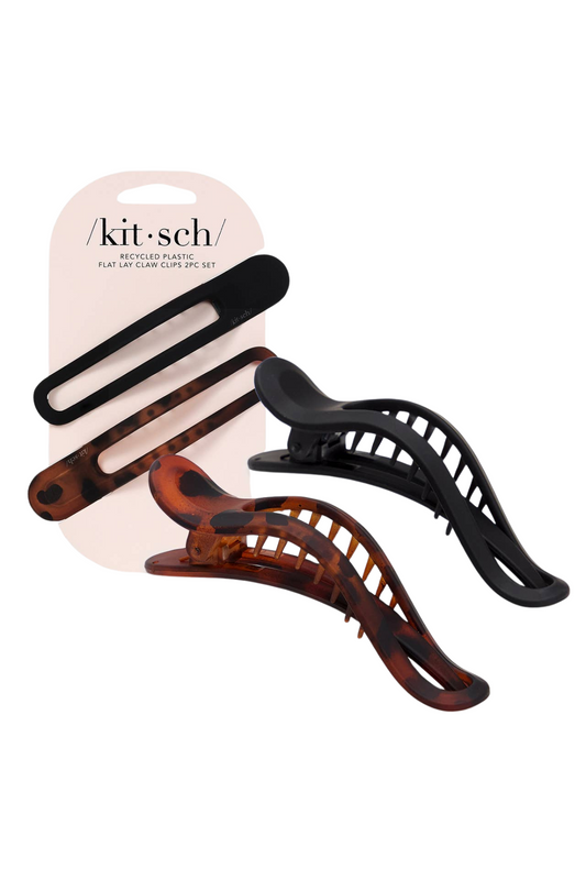 KITSCH Flat Lay Claw Clips- Black & Tort