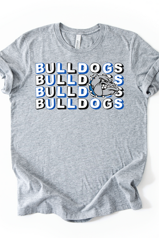 Bethel Bulldogs On Repeat Font Made to Order Tee