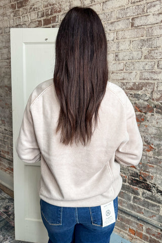 Ash Mocha Side Ribbed Pullover (+Curvy)