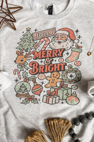 Vintage Holly Jolly Christmas Print Crewneck
