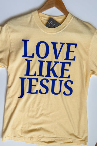Jesus Loves You Butter Yellow Comfort Colors Graphic Tee