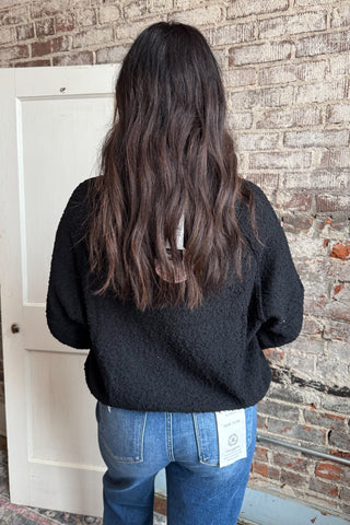 Black Layla Puff Sleeve Sweater
