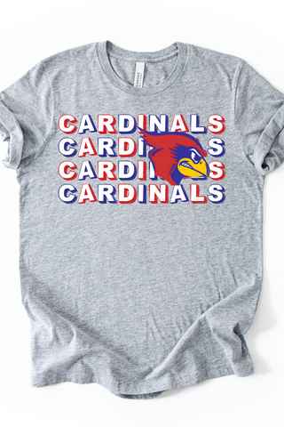 Woodlawn Cardinals On Repeat Font Made to Order Tee