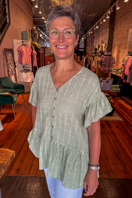 Simply Sage Textured Tunic Top