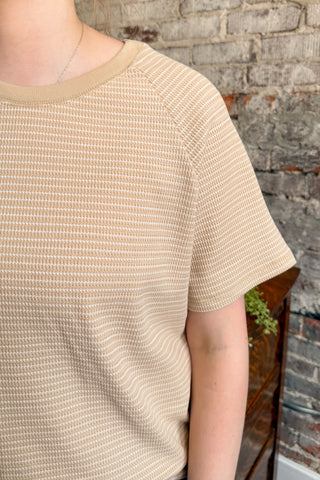Cream Ribbed Everyday Tee