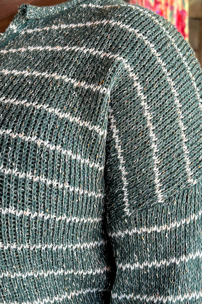 Hunter Green Drop Shoulder Knit Curvy Pullover