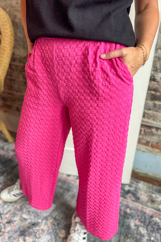 Boss Babe Jacquard Pink Pants