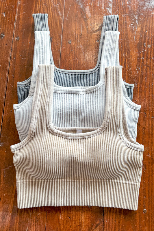 Mineral Washed Ribbed Padded Brami