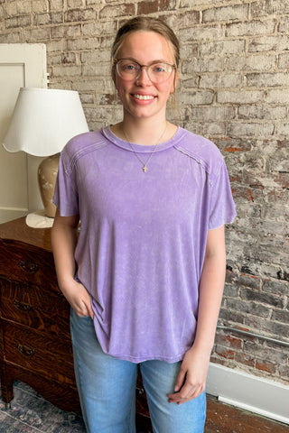 Lavender Easy Going Mineral Wash Top