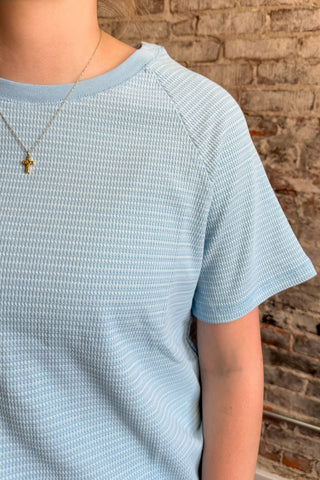 Sky Blue Waffle Knit Everyday Tee