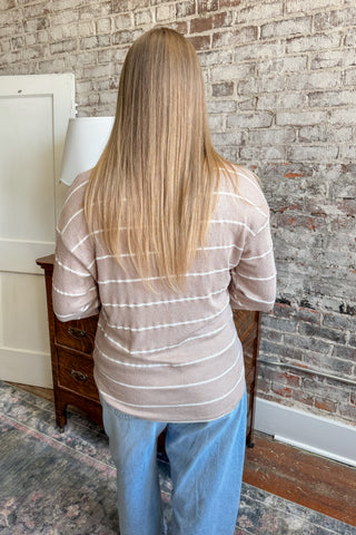Mocha Stripe Relaxed Sweater