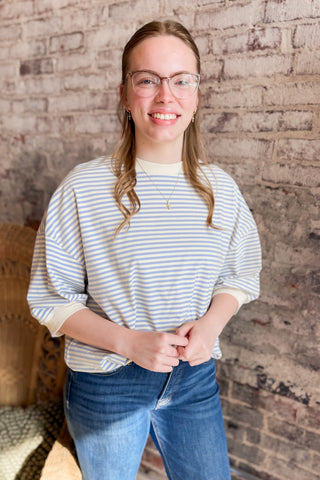 Lavender Loose Fit Striped Top