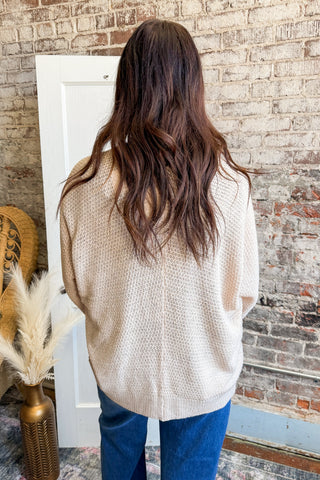 Taupe Crochet Kimono Cardigan