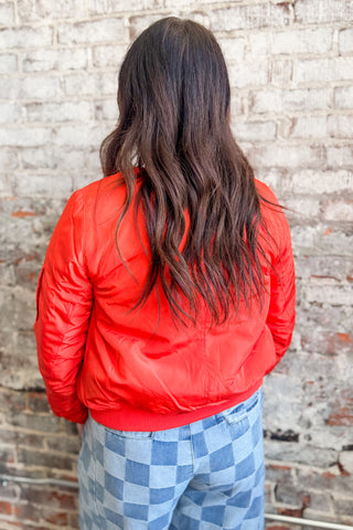 Orange Game Day Bomber Jacket