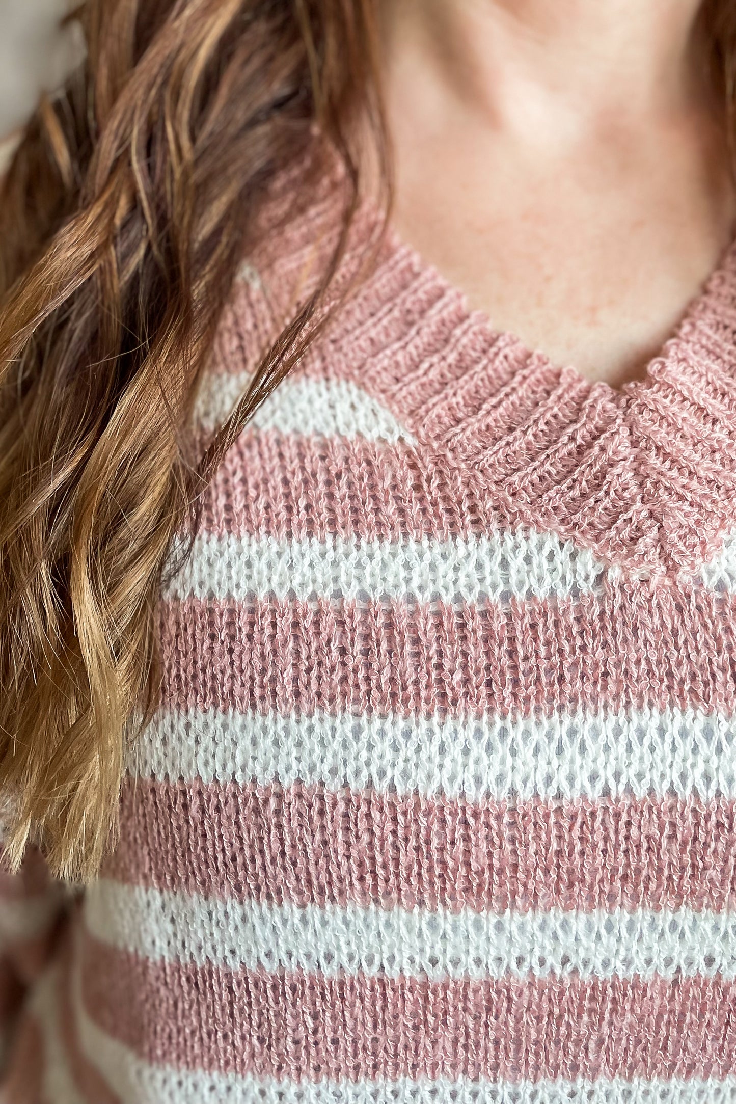 Blushing Blue Striped Sweater