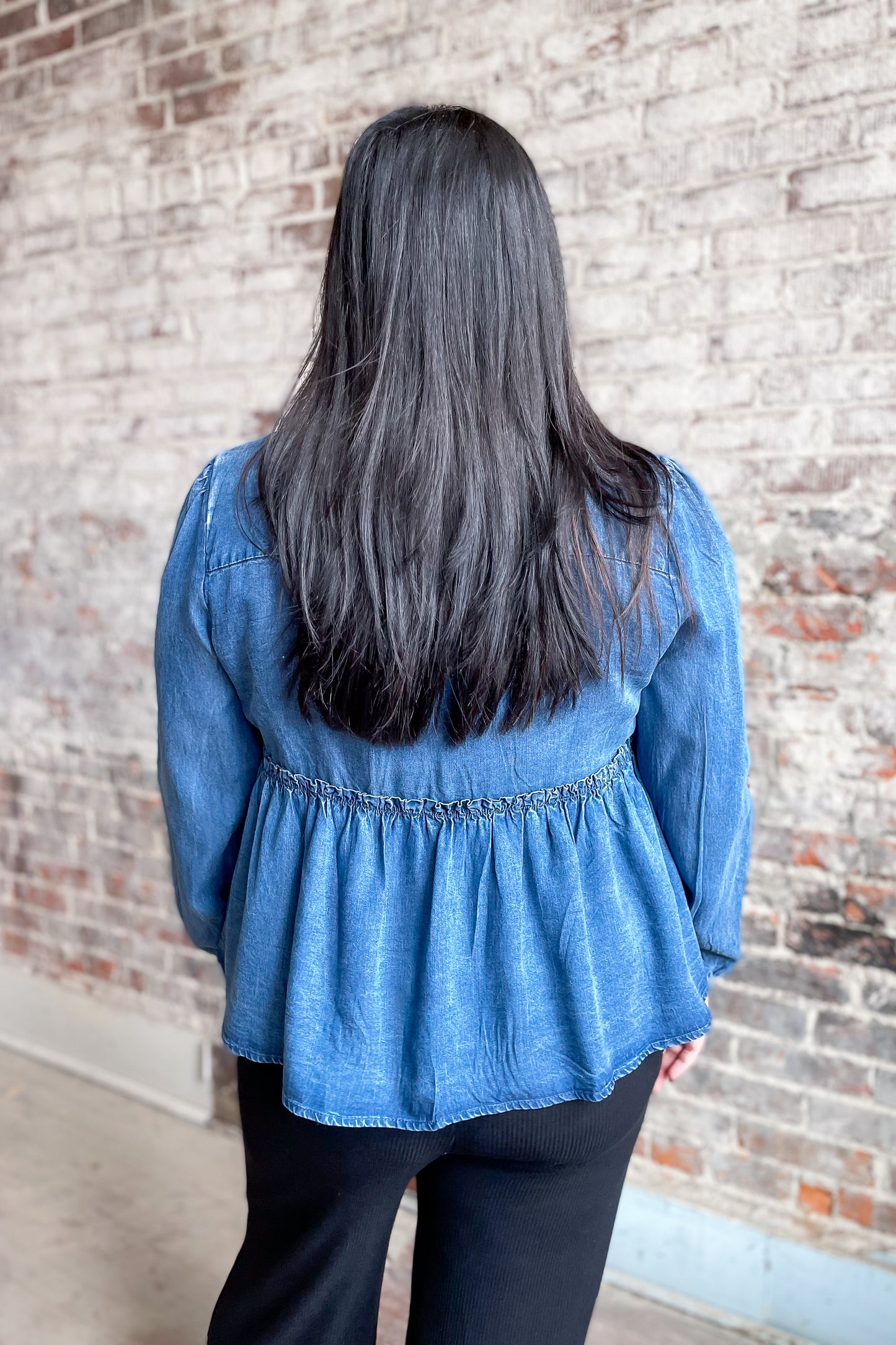 Knotted Up Denim Cardigan Top