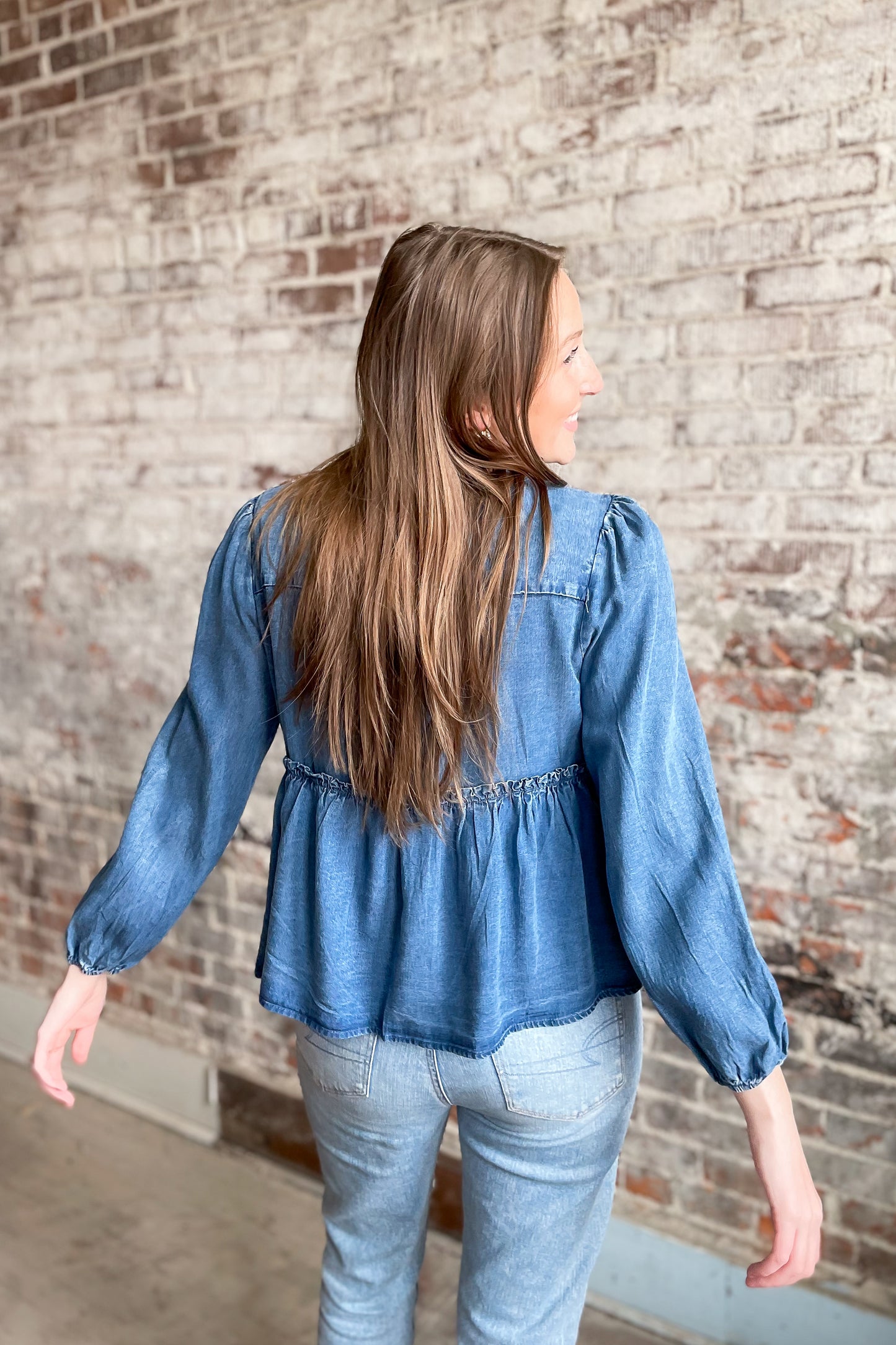 Knotted Up Denim Cardigan Top