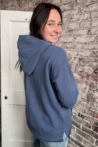 Slate Blue Monica Hooded Sweatshirt