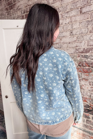 Floral Washed Denim Jacket