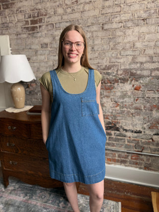 Graceful Denim Shift Dress