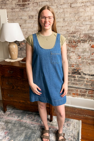 Graceful Denim Shift Dress