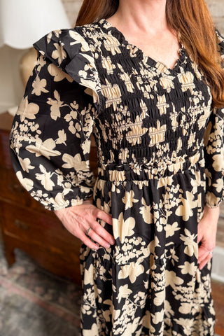 Kenzie Black Floral Dress