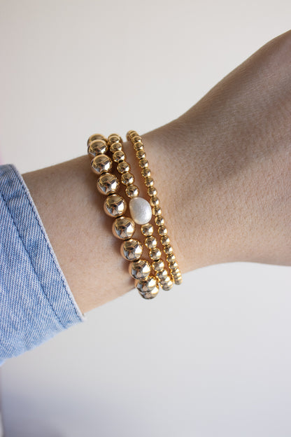 18k Gold Filled Bead Bracelets- Build Your Stack