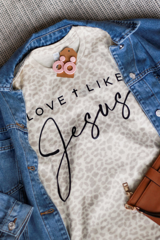 Love Like Jesus Leopard Tee