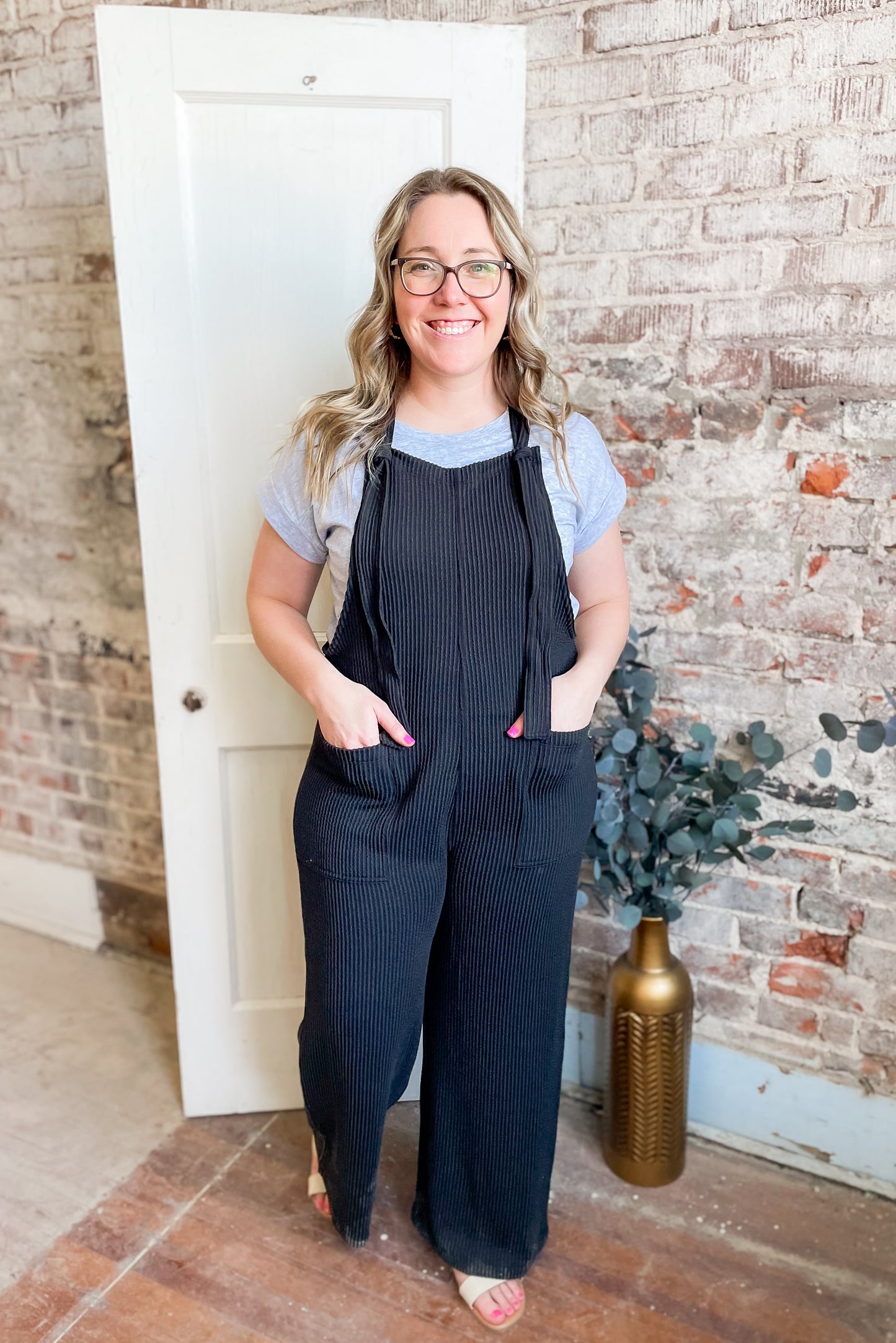 Black Corded Overalls