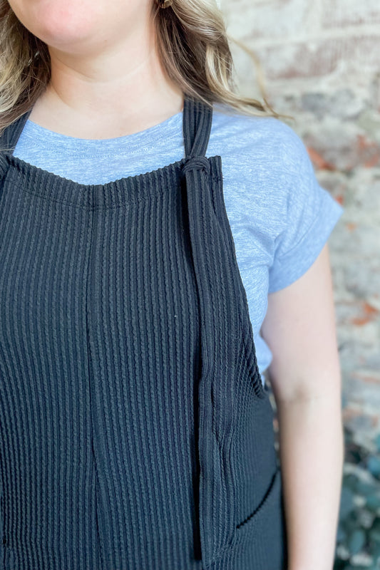 Black Corded Overalls