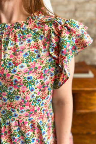 Cream Mix Floral Dress
