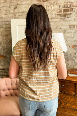Mint Chocolate Casual V-Neck Top