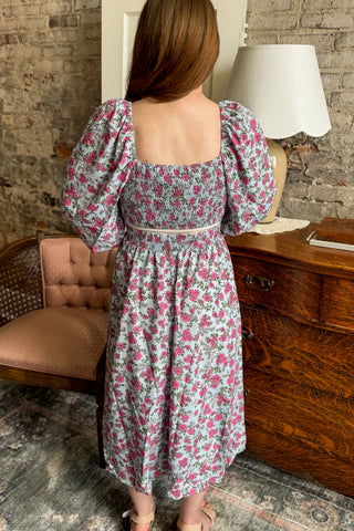 Romantic Floral Open Back Dress