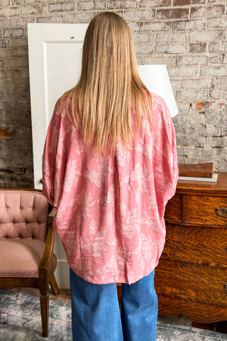 Rose Floral Dolman Blouse