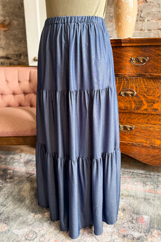 Darcy Denim Tiered Skirt