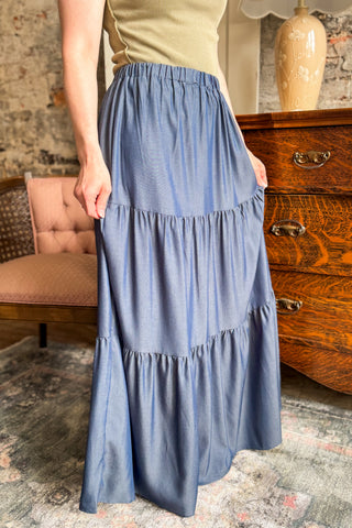 Darcy Denim Tiered Skirt