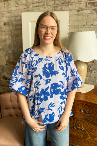 Lavender Mix Puff Sleeve Blouse