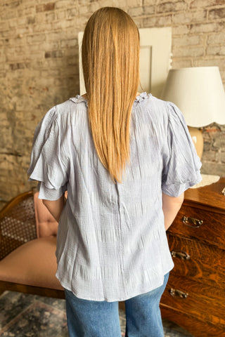 Periwinkle Front Lace Button Top