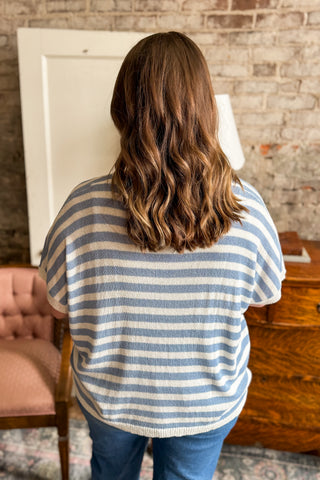 Baby Blue V-Neck Dolman Tee