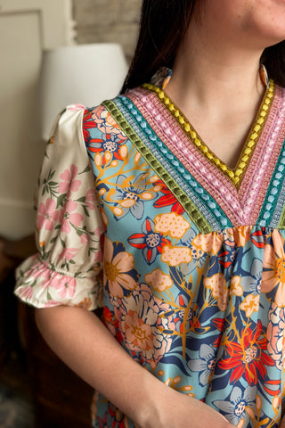 Color Pop Boho Floral Blouse