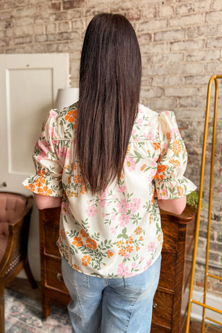 Color Pop Boho Floral Blouse