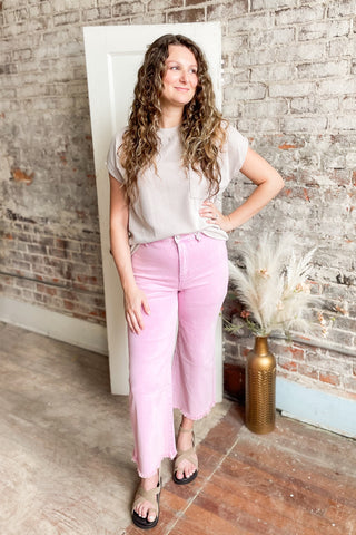 Jessica Mauve Acid Wash Straight Pants