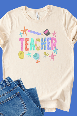 Doodle Art Teacher Tee